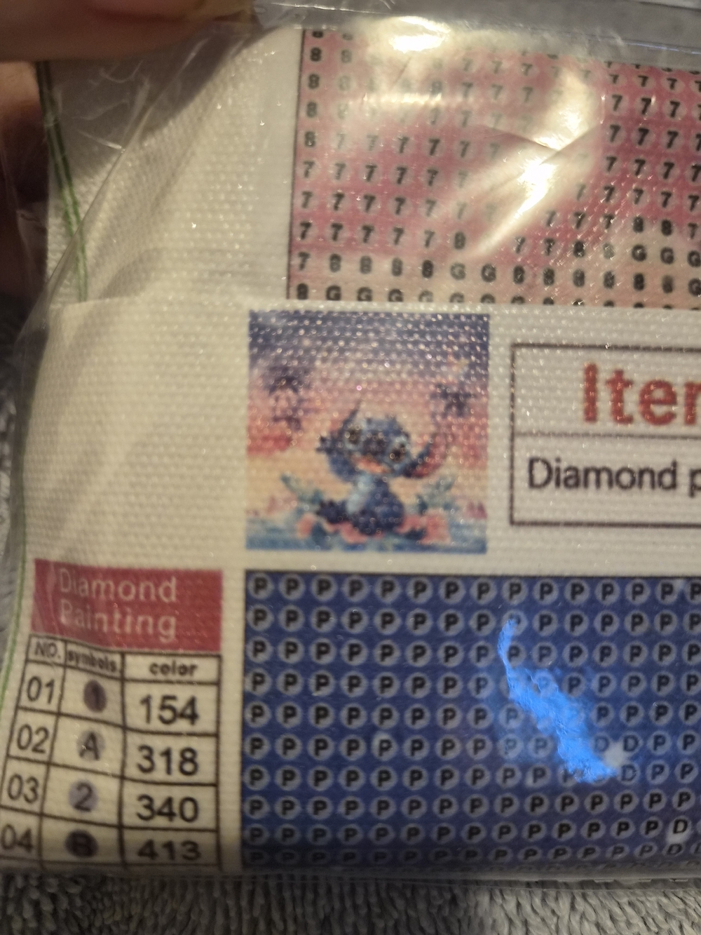 Disney Stitch Diamond Painting - Blue, Pink, Purple